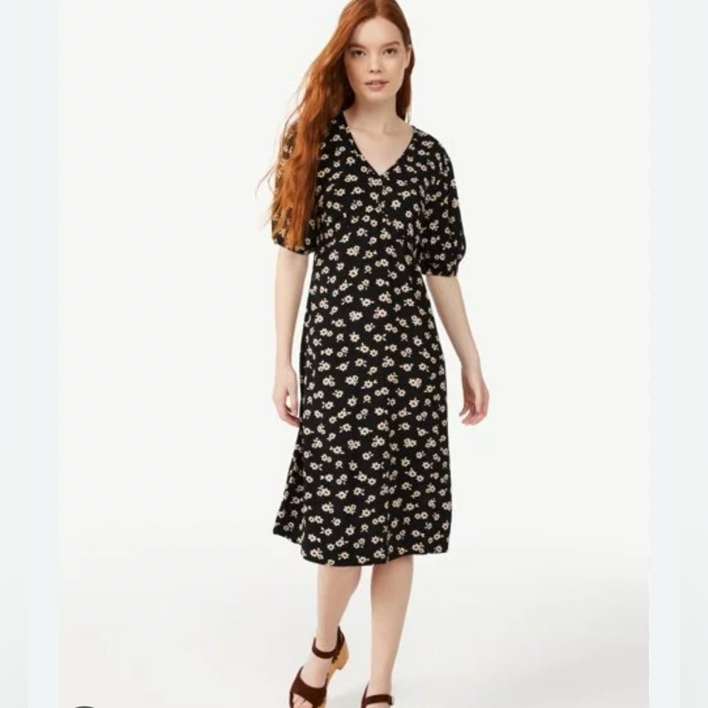 Free assembly floral midi dress